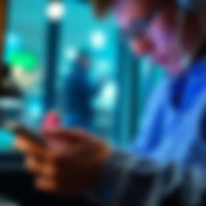 A person is concerned while checking their Revolut account on a smartphone, showing possible account issues