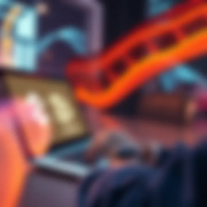 A person using a laptop with the USDT and USDC logos on the screen, depicting the process of buying cryptocurrency.