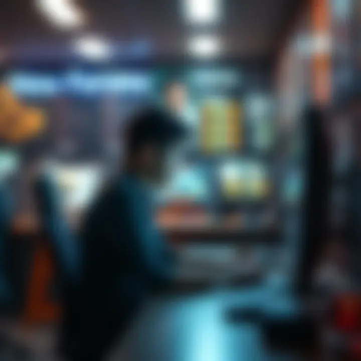 Person Feeling Isolated Online A person sitting alone at a computer, looking frustrated while browsing forums, symbolizing feelings of isolation in online communities.