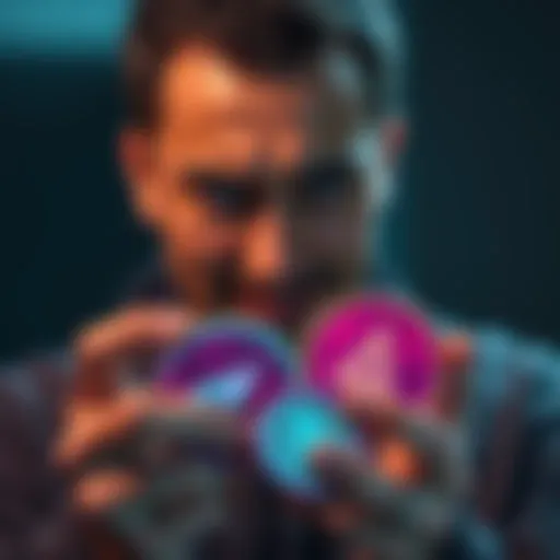 Individual looking disappointed while holding AMP tokens, symbolizing the decision to sell after five years