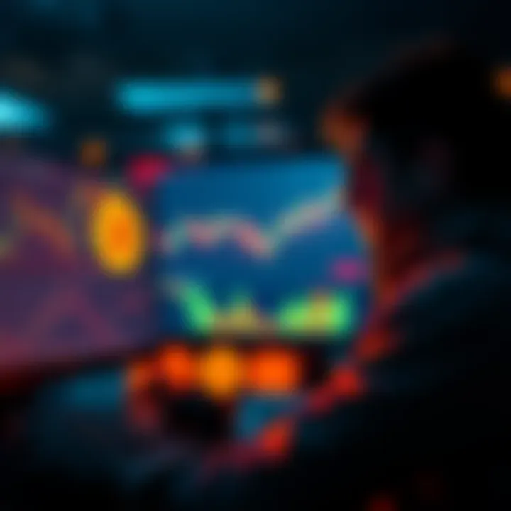 A determined individual looking at Bitcoin charts on a computer, representing the bold decision to invest everything in cryptocurrency