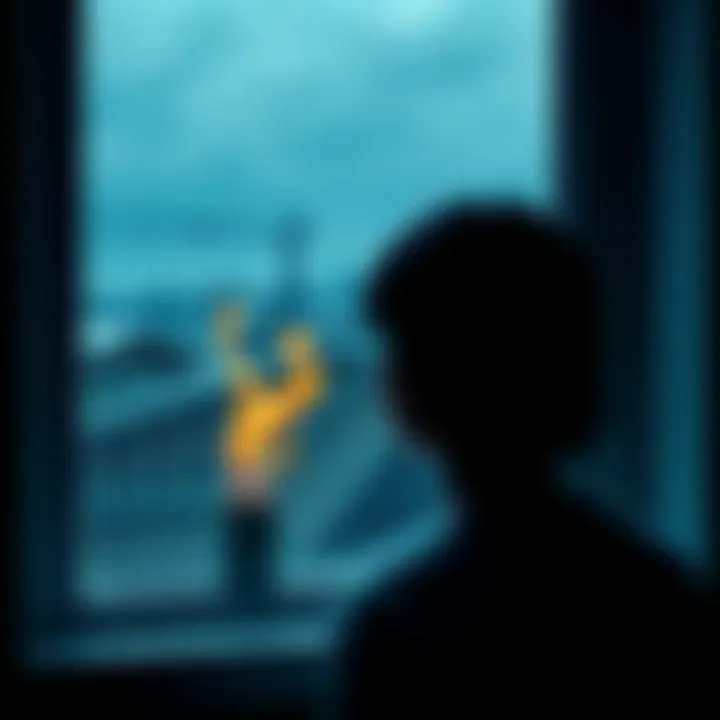 A person gazes wistfully out a rainy window, reflecting feelings of longing and doubt.