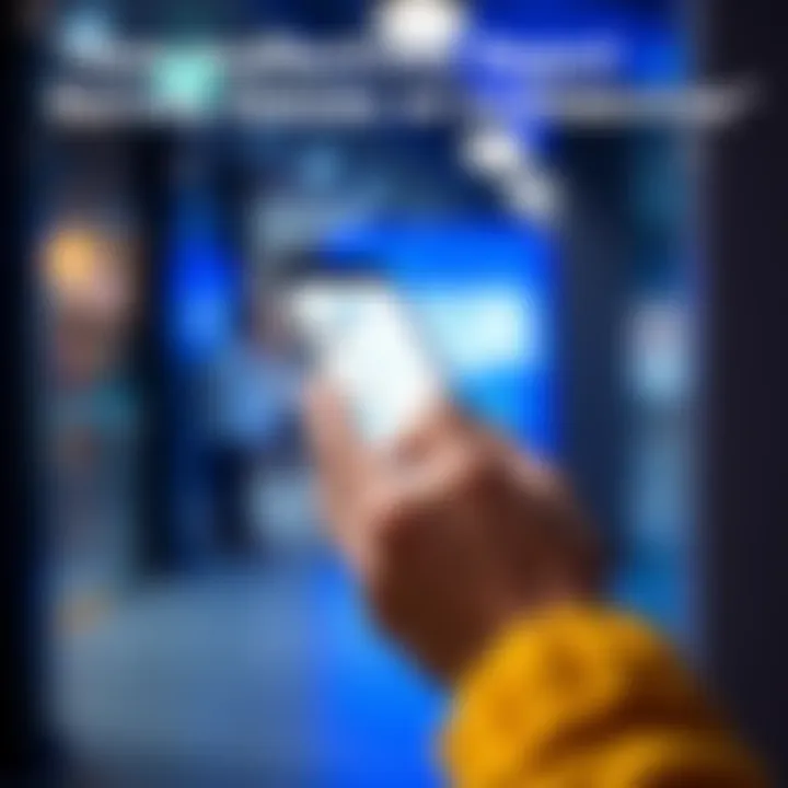 A person holding a smartphone while taking an online survey, showing their focus and engagement.