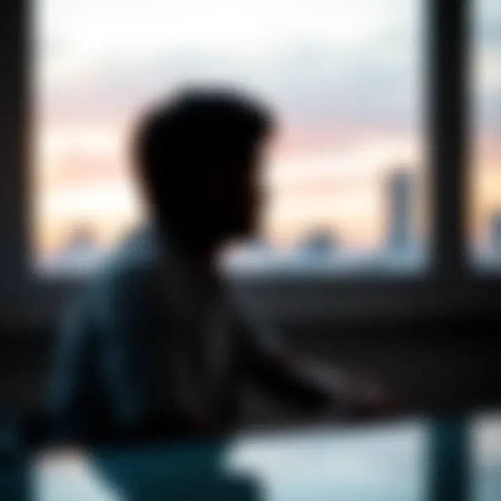 Person Reflecting on Change Individual sitting near a window, contemplating life changes and new beginnings after a relationship ends.