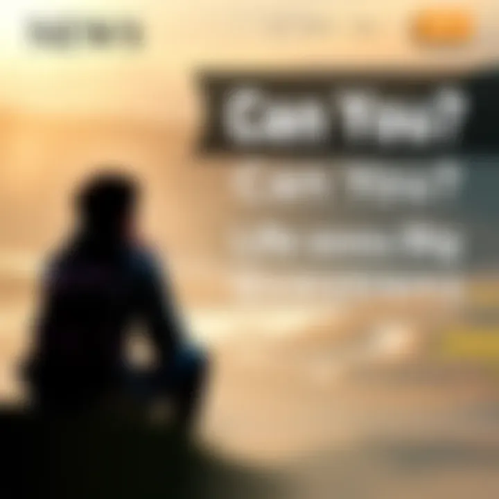 A thoughtful person sitting alone, contemplating life and challenges, with a scenic background.