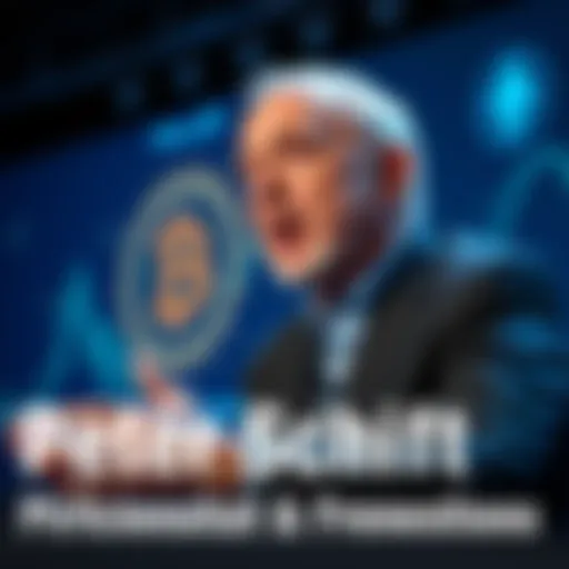 Economist Peter Schiff speaking at a conference about the challenges facing Bitcoin and Ethereum companies