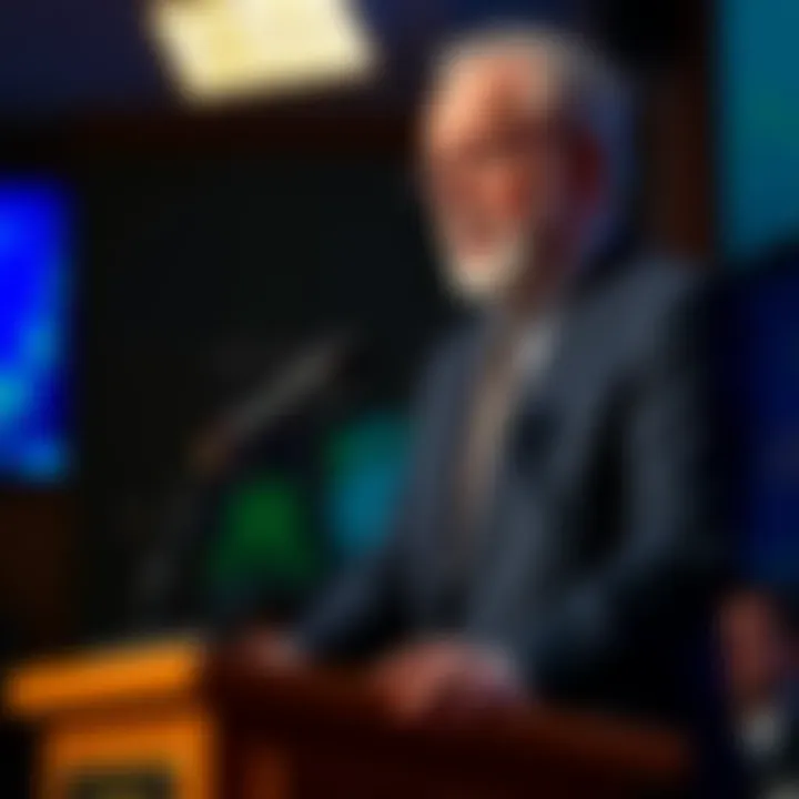 Peter Schiff discussing economic trends at a podium with a microphone