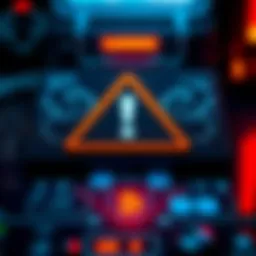 A warning sign on a digital wallet interface, symbolizing hacked Phantom wallets and drained funds.