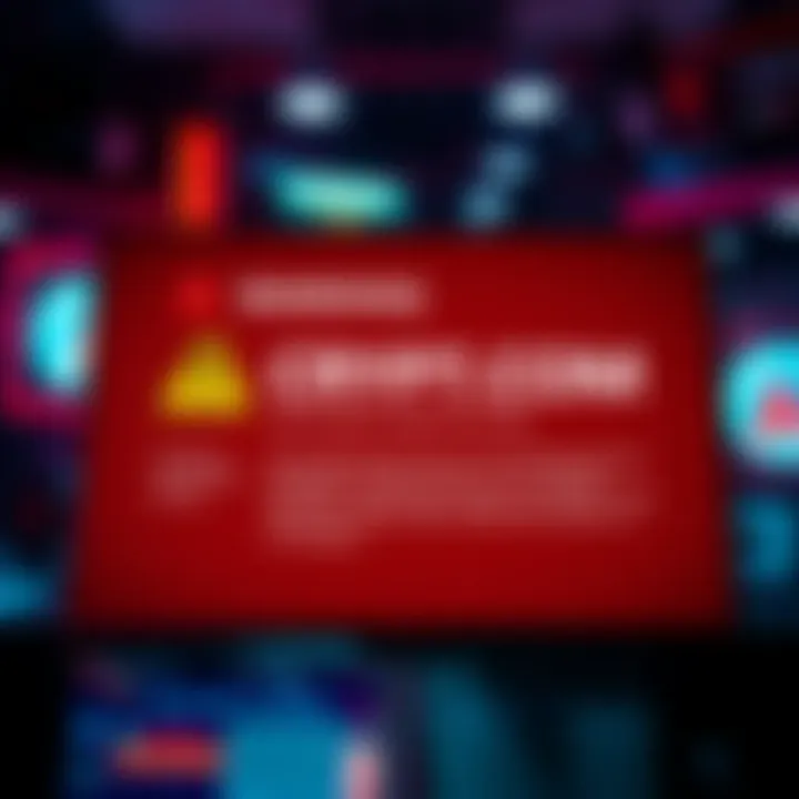 Alert screen showing phishing warning related to Crypto.com emails