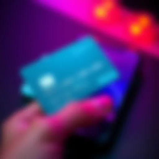 A close-up of a physical credit card with a chip, next to a digital mockup of a virtual credit card on a smartphone screen.