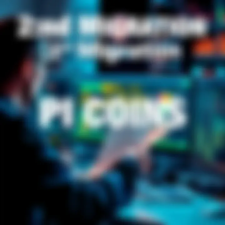 A person reviewing documents related to PI coins migration process in front of a computer