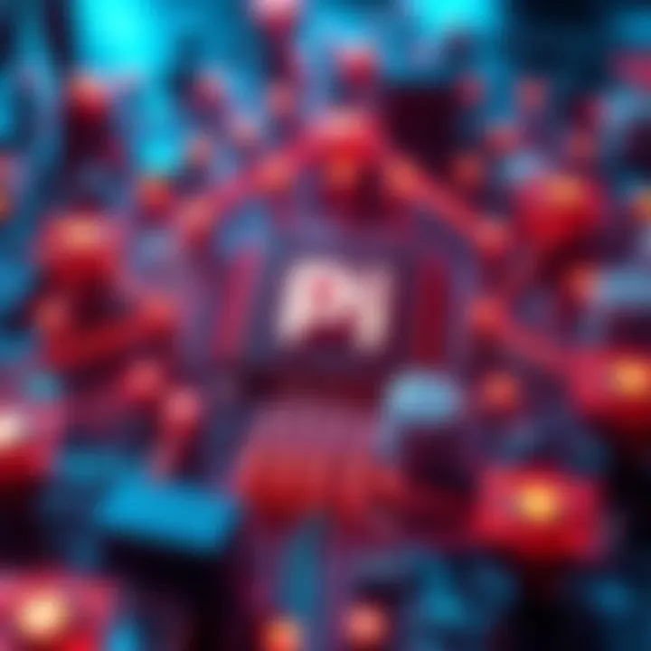 A graphic showing interconnected CPU nodes representing Pi Network's technology and the robotics market.