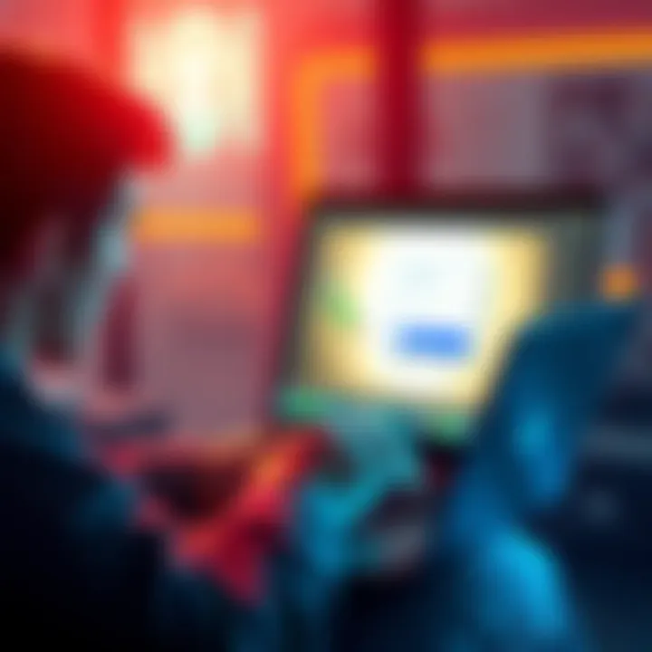 A person checking a website on their laptop, looking concerned about the security of their Pi Wallet login.