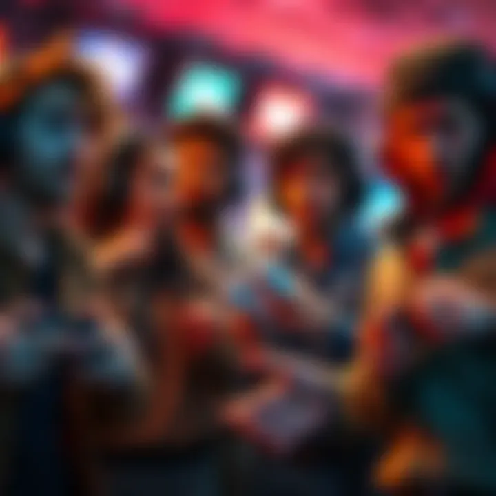 A group of players expressing concern over missing payouts from Atlas Arcade with confused expressions and game controllers in hand