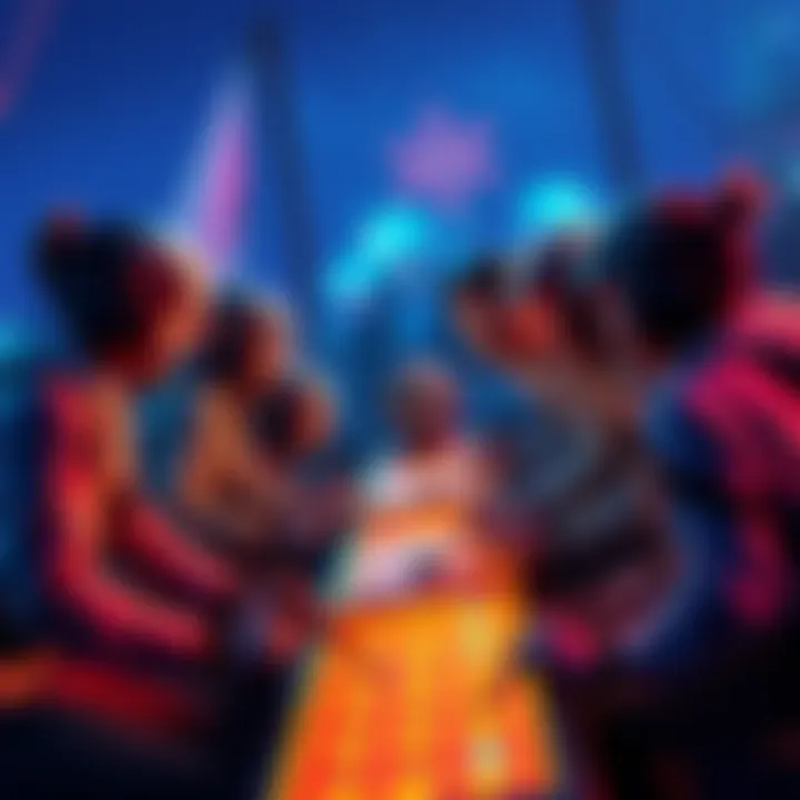 A group of players engaged in the exciting mini game 'warship,' celebrating their teamwork and strategy.