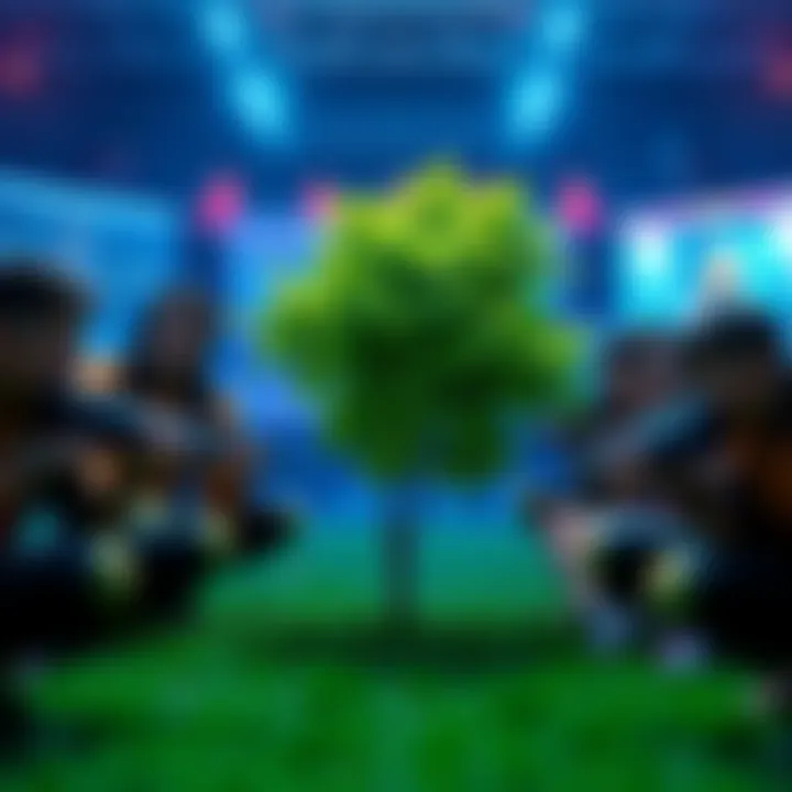 Players in a virtual world express excitement over receiving a green tree instead of an expected orange tree