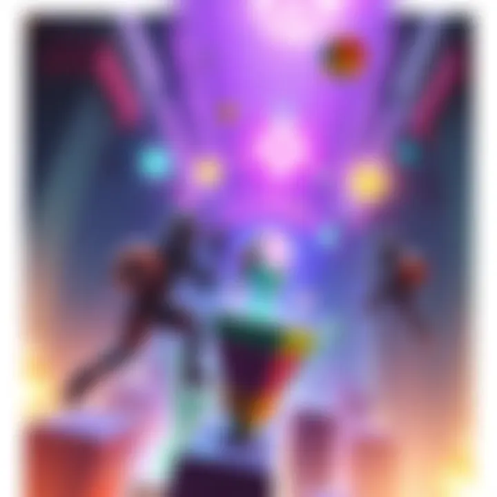 A dynamic scene from PlayOrbs showing players competing in a physics-based arena, highlighting skill-based interactions