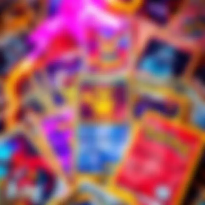 A colorful display of Pokémon trading cards featuring digital NFT elements, showcasing their value and appeal for collectors.