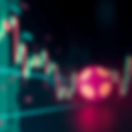 Polkadot logo appearing dim in front of a blurred crypto market graph, symbolizing loss of relevance