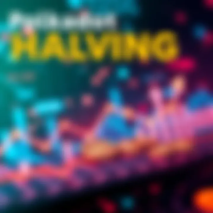 Polkadot Halving Event Graph showing Polkadot's economic changes with arrows and icons representing market impact