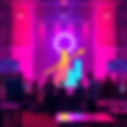 A vibrant graphic showcasing the Polkadot logo with a rising arrow, symbolizing growth and opportunity in the Polkadot Hub and Product Factory. People gathering around to learn and discuss strategies.