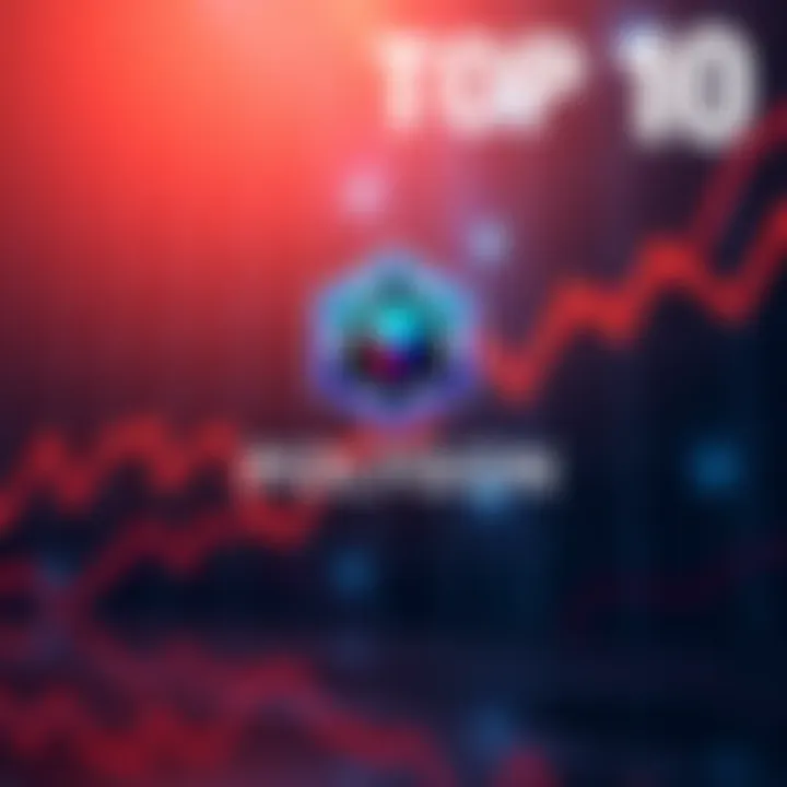 Polygon MATIC Top 10 Market Cap Polygon (MATIC) logo with a background showing upward trend in cryptocurrency market