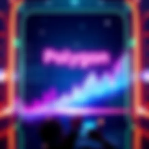 Visual representation of Polygon's shift to a deflationary supply model, featuring upward graph trends and a community focus.