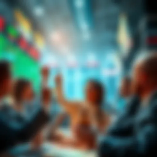 People celebrating profits in a financial setting after news of Venezuela's president capture