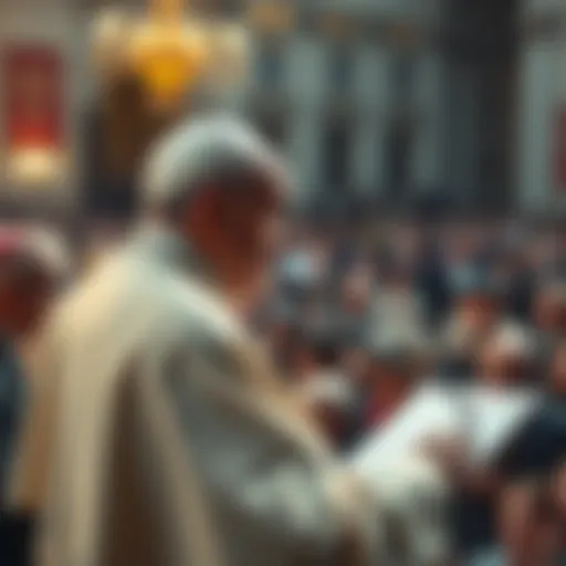 Pope Francis addressing a crowd at the Vatican, with mixed reactions from the audience