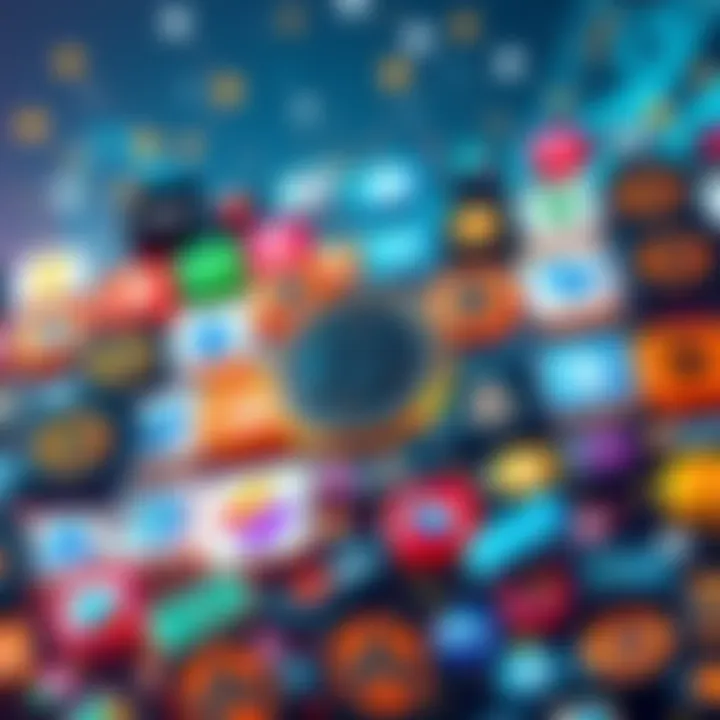 A visual representation of various blockchain projects, showcasing logos and icons associated with Bitcoin innovations, highlighting their popularity in 2026.