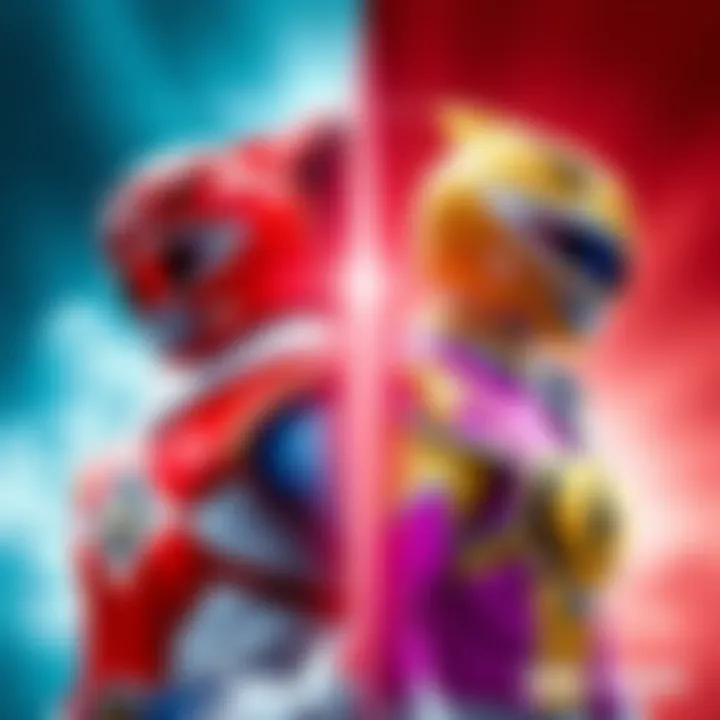 A comparison of Power Rangers and Dairanger costumes, showcasing the unique designs and colors of each series.