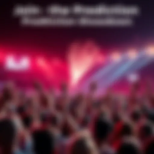 Graphic of a crowd cheering for a prediction contest with prize money