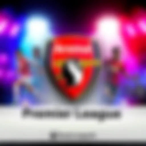 A graphic showing teams like Brighton, Arsenal, Man City, Nottingham Forest, Newcastle, and Man United with football elements