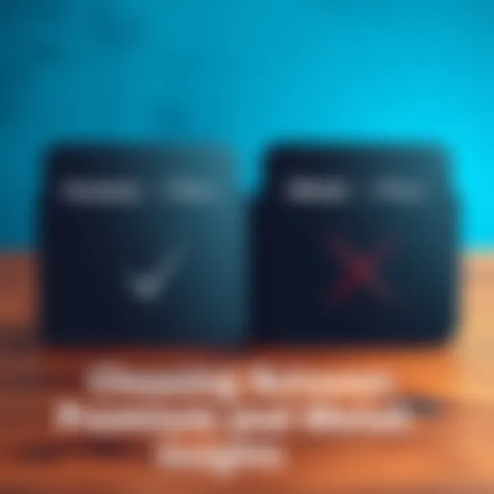 Two cards representing Premium and Metal insurance plans with checkmarks and crosses, indicating choices made by people based on their experiences.