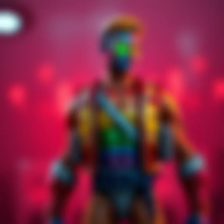 A colorful and detailed action figure representing Pride Man, showcasing vibrant colors symbolizing diversity and inclusivity.