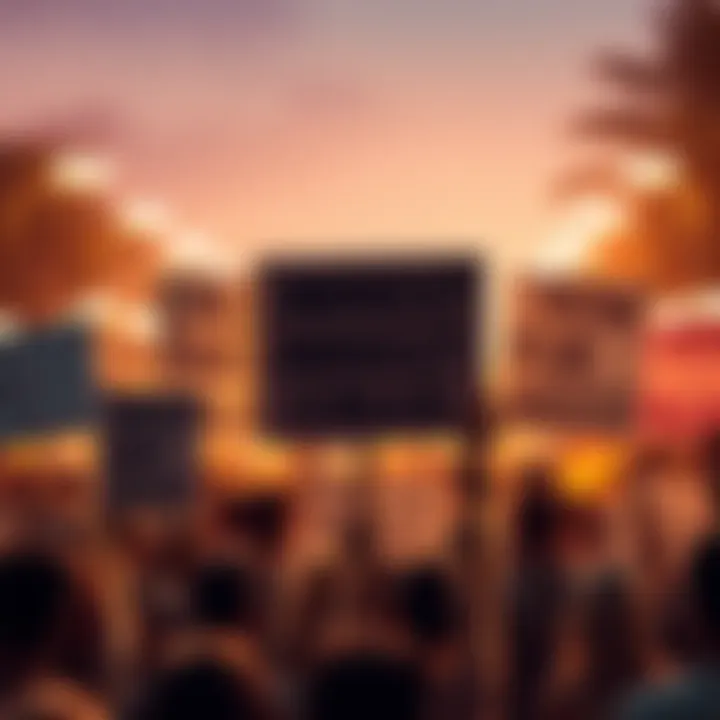 Crowd holding signs protesting against a call for arrest by a public figure