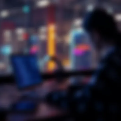 A person using a laptop to connect to a public-pool on Umbrel with a secure Linux proxy setup