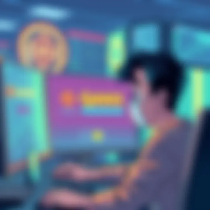 Illustration showing a frustrated user looking at a computer screen with a failed transaction message for QANX on BitMart.
