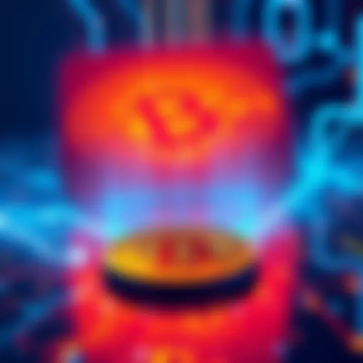 A visual representation of Google's quantum computer looming over a Bitcoin symbol, signifying the security threat it poses.