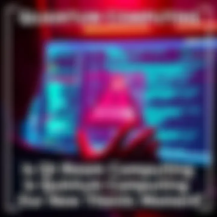 Quantum Computing Warning A person looking at a computer screen with code and a warning sign about security risks, symbolizing quantum computing threats