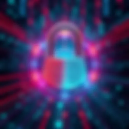 A visual representation of quantum cryptography with digital locks and a blockchain background, showing a secure future for cryptocurrencies like Bitcoin and Ethereum.
