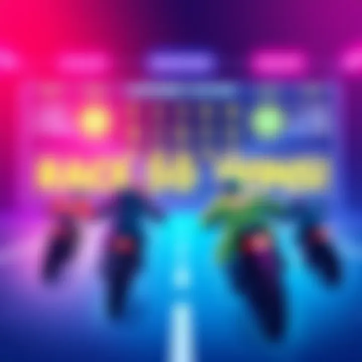 A colorful illustration showing players competing in a race to reach 50 wins, with a scoreboard in the background highlighting different win counts.