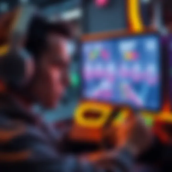 A gamer frowning at a screen showing a racing mini game with perfect shift indicators and slow race times