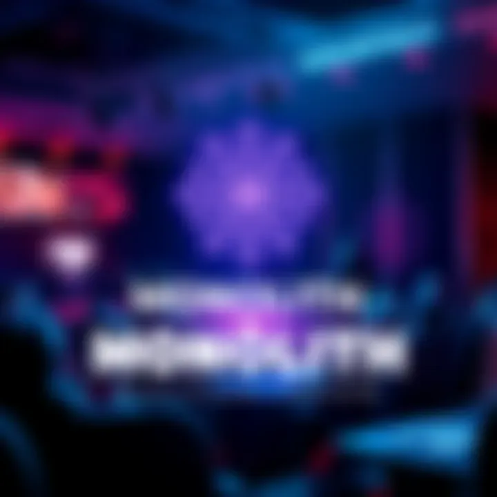 Graphic showing the RadiantsDAO logo with text promoting the MONOLITH hackathon for mobile app developers on the Solana platform, featuring a prize pool