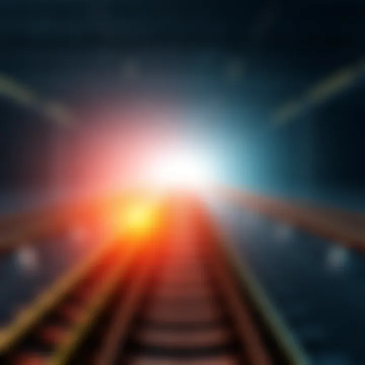A visual representation of various rail paths with one highlighted in a brighter color, symbolizing the best choice for projects.
