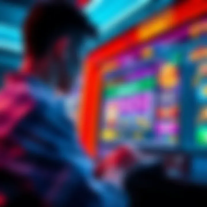 A user engaged with the Rainbet crypto casino interface, showing games and bonus offers on screen.