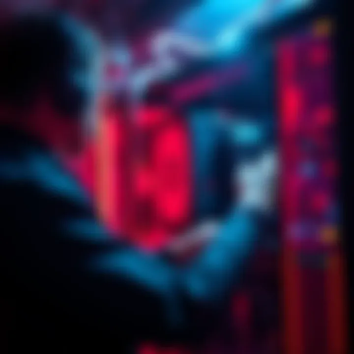 A person setting up a Rak Hotspot V2 miner, focusing on connecting cables and configuring settings.