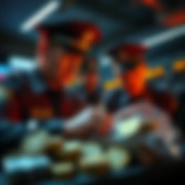 RCMP officers examining seized cryptocurrency assets linked to TradeOgre, showcasing the growing enforcement in the crypto sector.