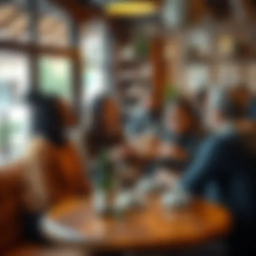 A group of diverse people discussing ideas over coffee in a cozy cafe, reflecting on their different perspectives about realism in today's world.