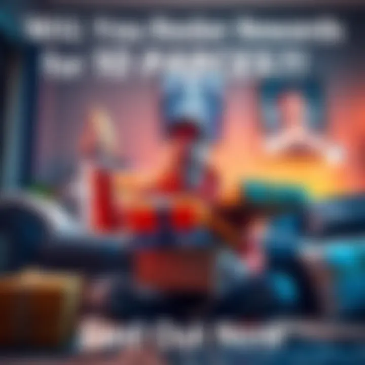 Person excitedly opening multiple packages at home